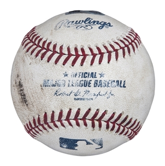 2015 Francisco Lindor Game Used OML Manfred Baseball For MLB Debut and 1st Career Hit on 06/14/15 (MLB Authenticated)